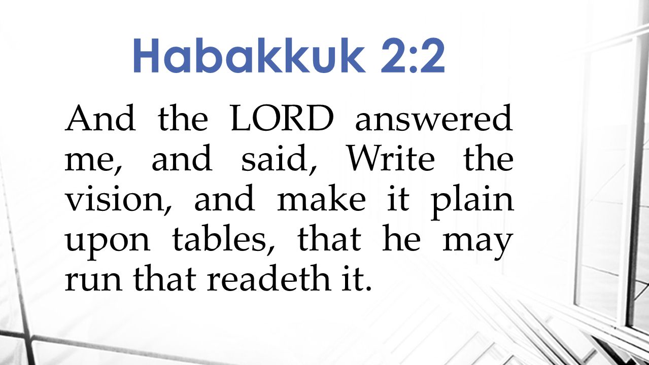 Habakkuk write a vision